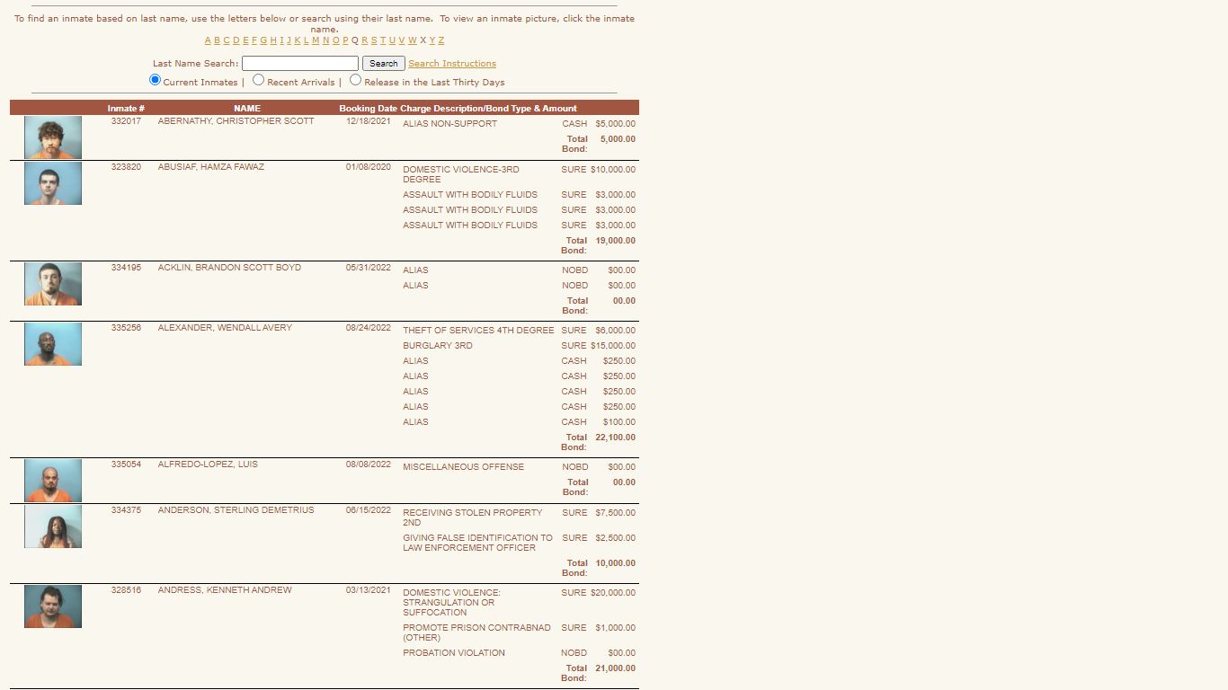 Shelby County Sheriff's Office - Inmate Listing